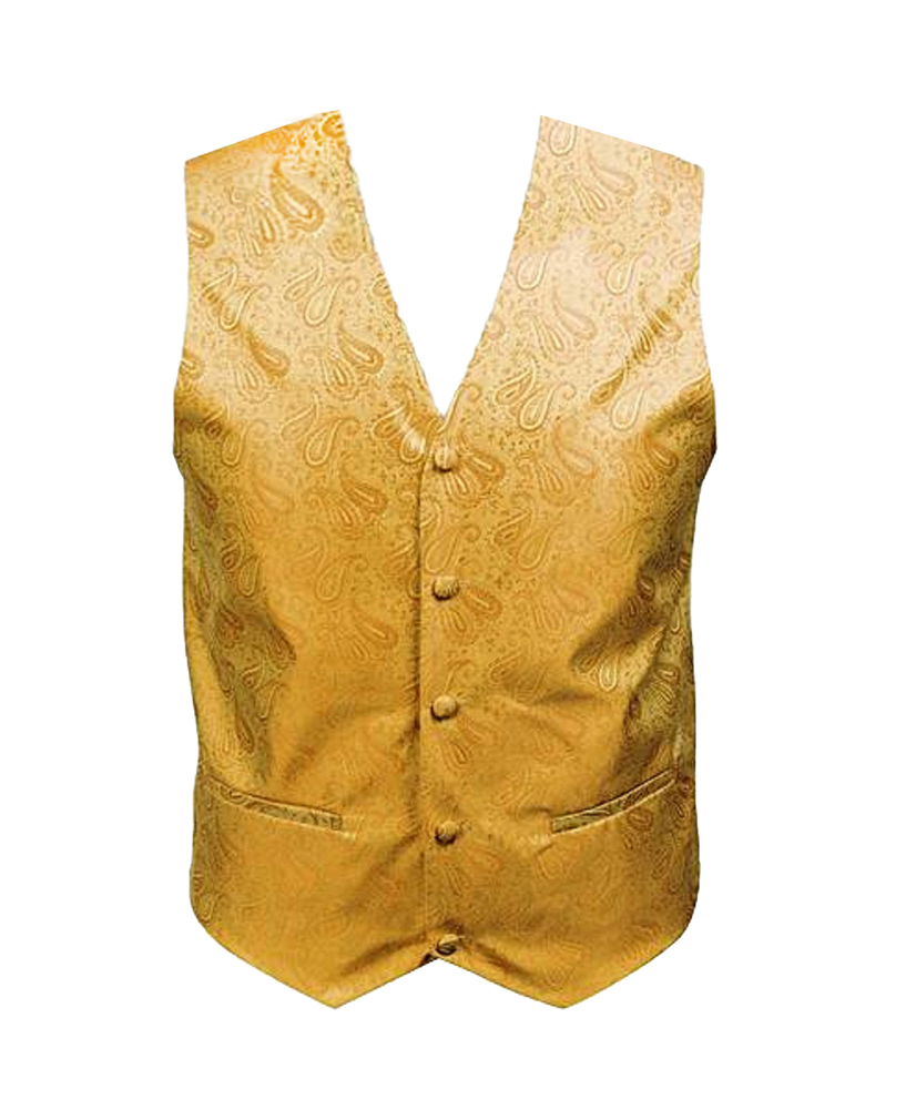 Paisley Men's Poly Woven Vest , 3X , Yellow