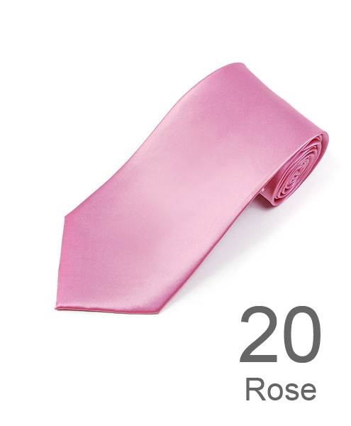 BG Solid Color 100% Silk Tie, Rose