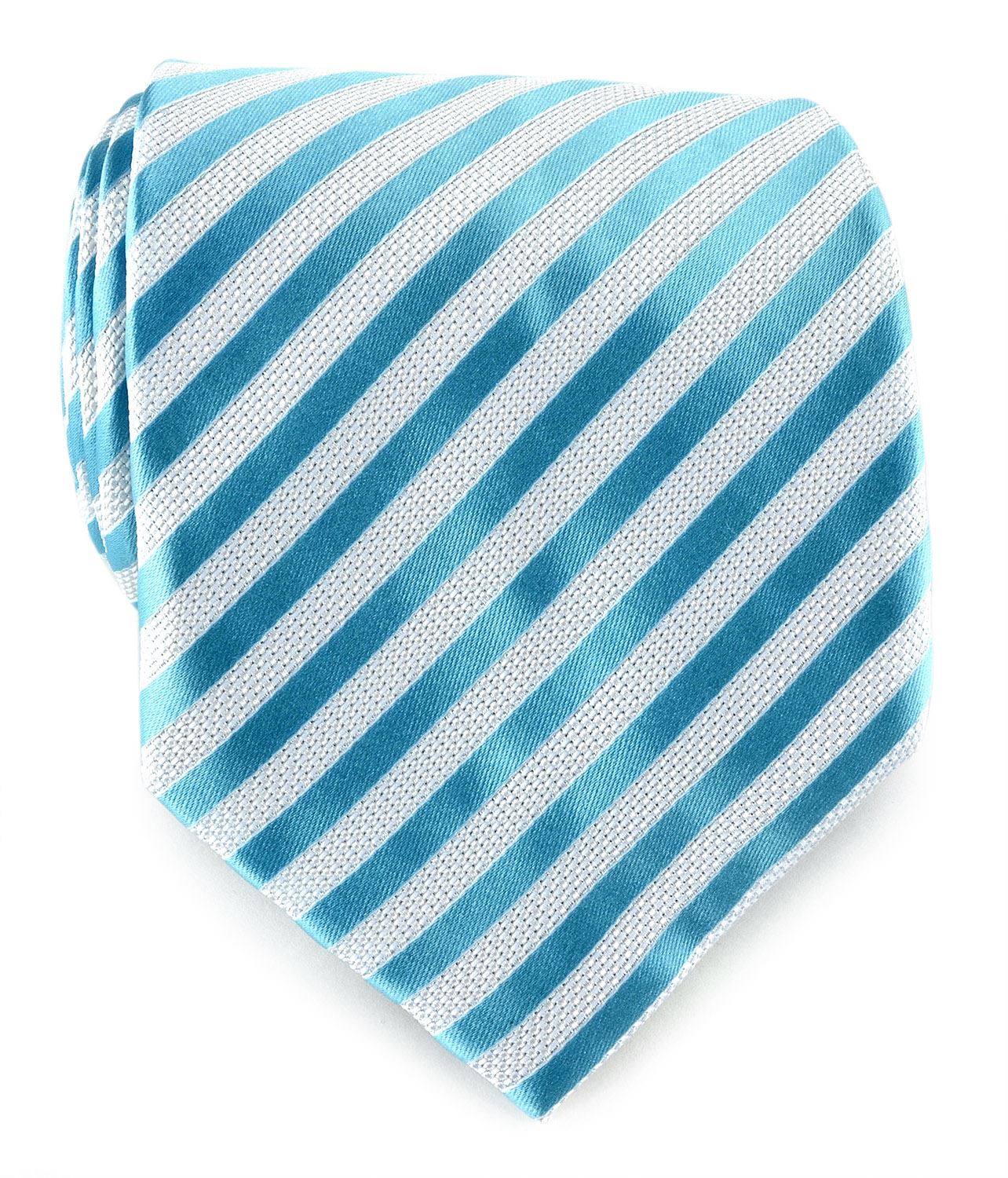 Uomo Vennetto Men's Tie - Clean Thin Striped Tie and Handkerchief Stylish Fashio - Oasis