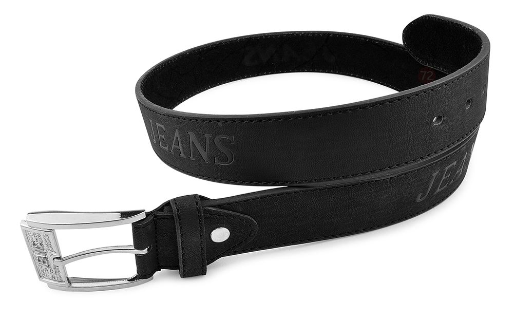 Moda Di Raza-Men Leather Belt - Jean Dress Belt With Buckle Desginer Inspired - Black-IV/Large