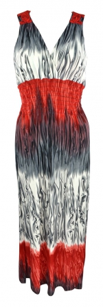 MW-DRESS-V-NECK-LONG-Dress3282-RED/XL