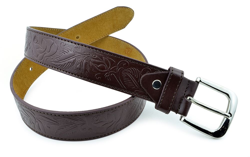 Moda Di Raza-Men Leather Belt - Jean Dress Belt With Buckle Desginer Inspired - Brown-VII/Large