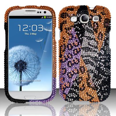 For Samsung Galaxy S3 III i9300 - Full Diamond Cover - Orange Safari FPD