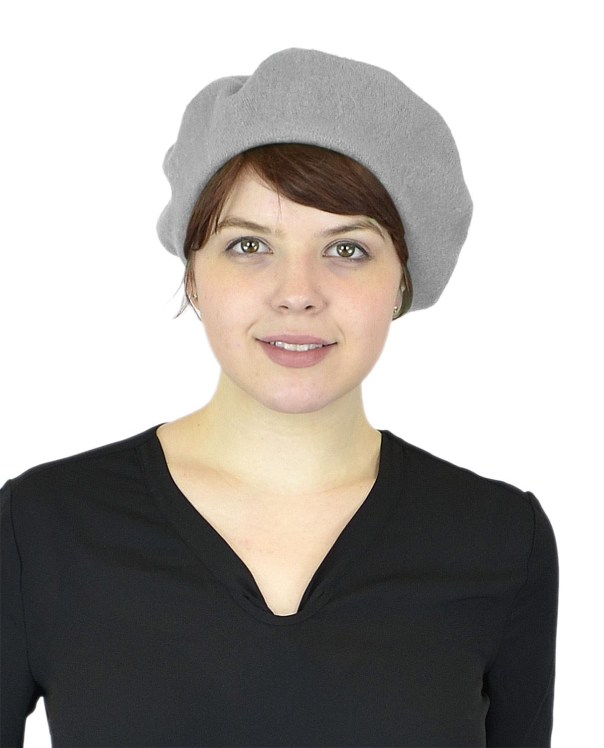 Belle Donne - Women's Soft Wool Classic Style Beanie Hat Cap - Light Grey