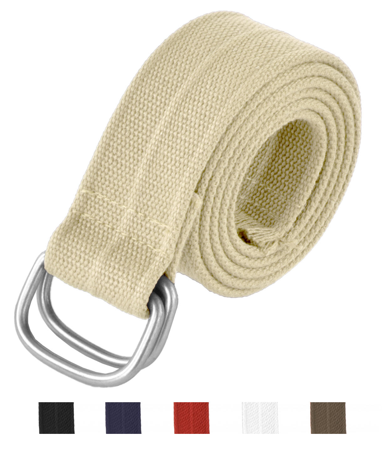 Dabung - Cotton Mens Belt Loop Buckle Silver Buckle Cloth Belts Designer Belts
