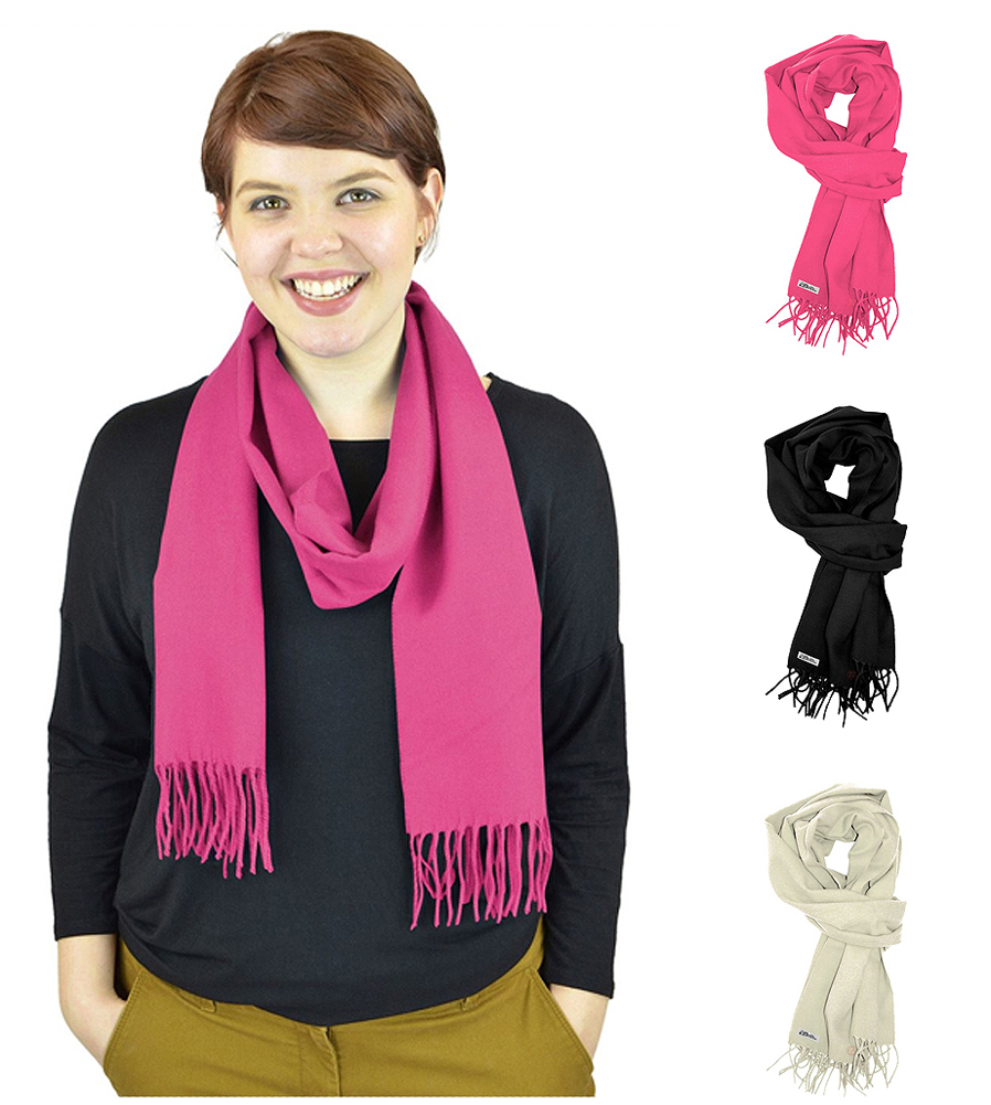 Libbysue - Women's Solid Color Cashmere Feel Winter Scarf