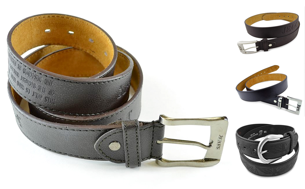 Moda Di Raza-Men Leather Belt - Jean Dress Belt With Buckle Desginer Inspired