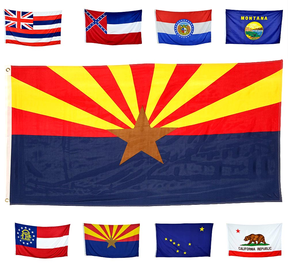 Shop72 - US State Flags, 3x5 ft, Vibrant Colors, Brass Grommets, 100D Polyester US Flags For States