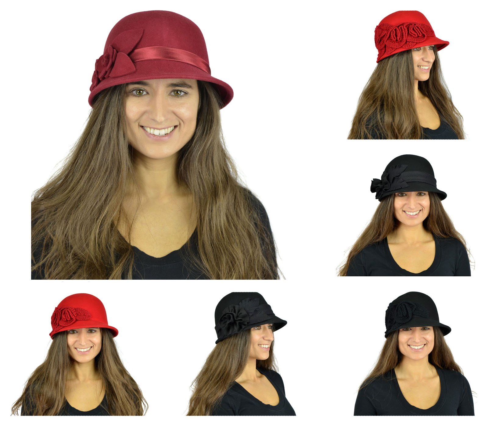 Belle Donne - Women's Pure Wool Cloche Hats - Many Colors