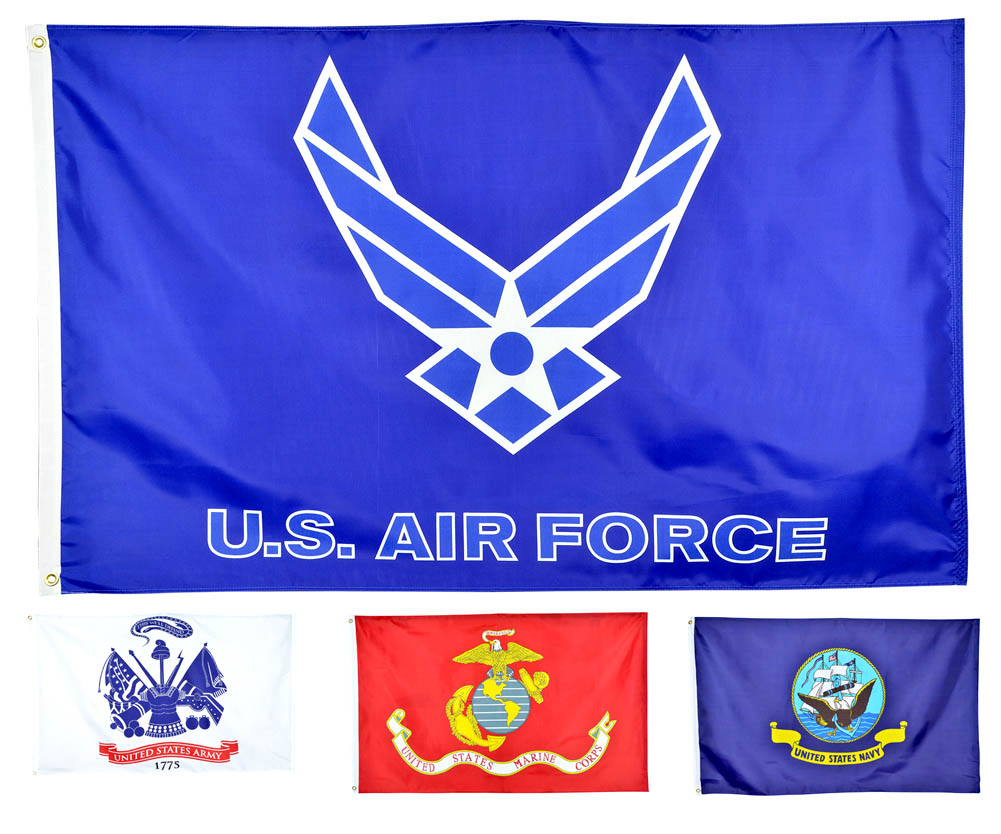 Shop72 - 210D 3 X 5 ft US Armed Forces Flags Outdoors/ Indoors
