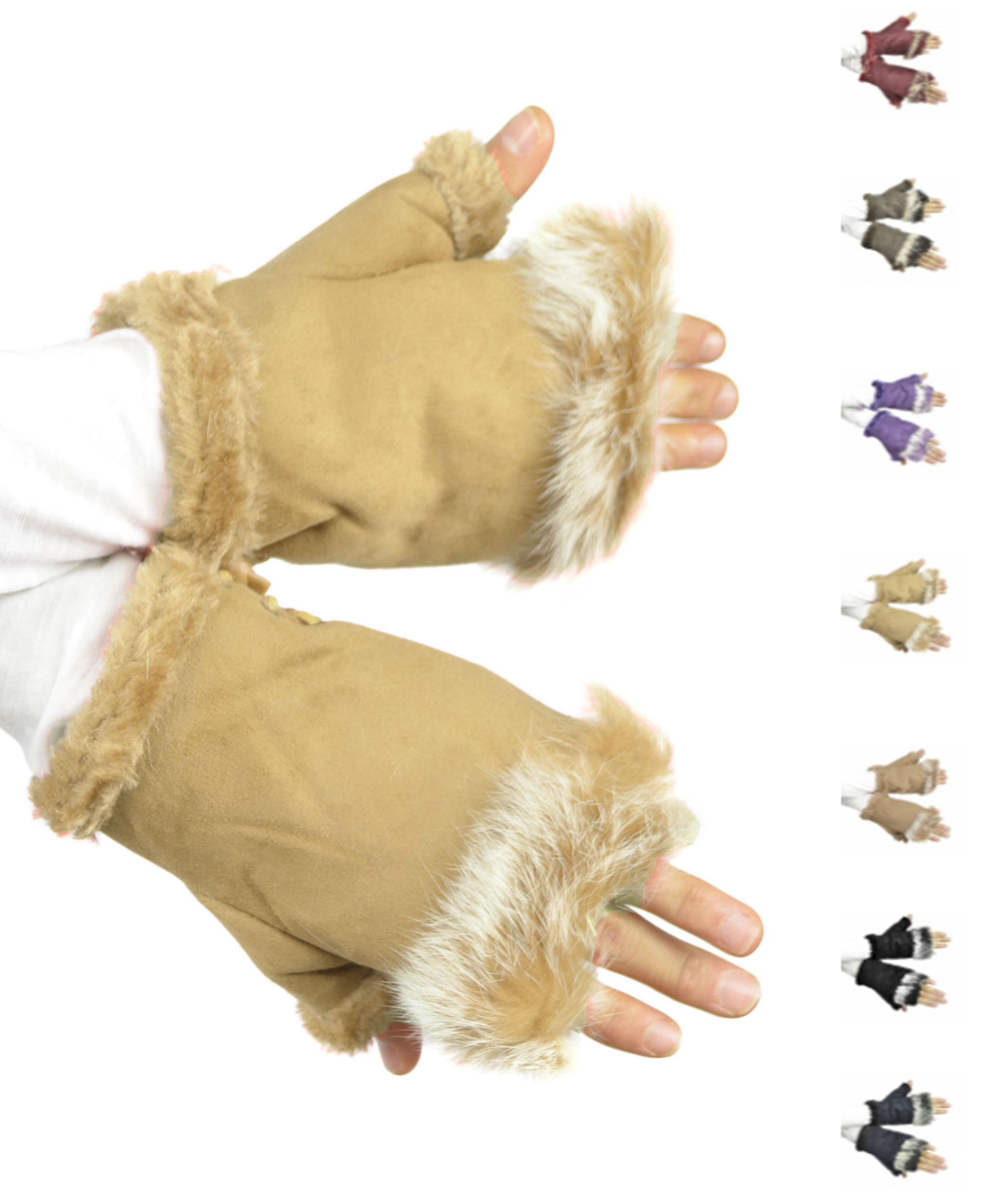Belle Donne - Women's Warm Fingerless Soft Gloves Many Styles n Colors
