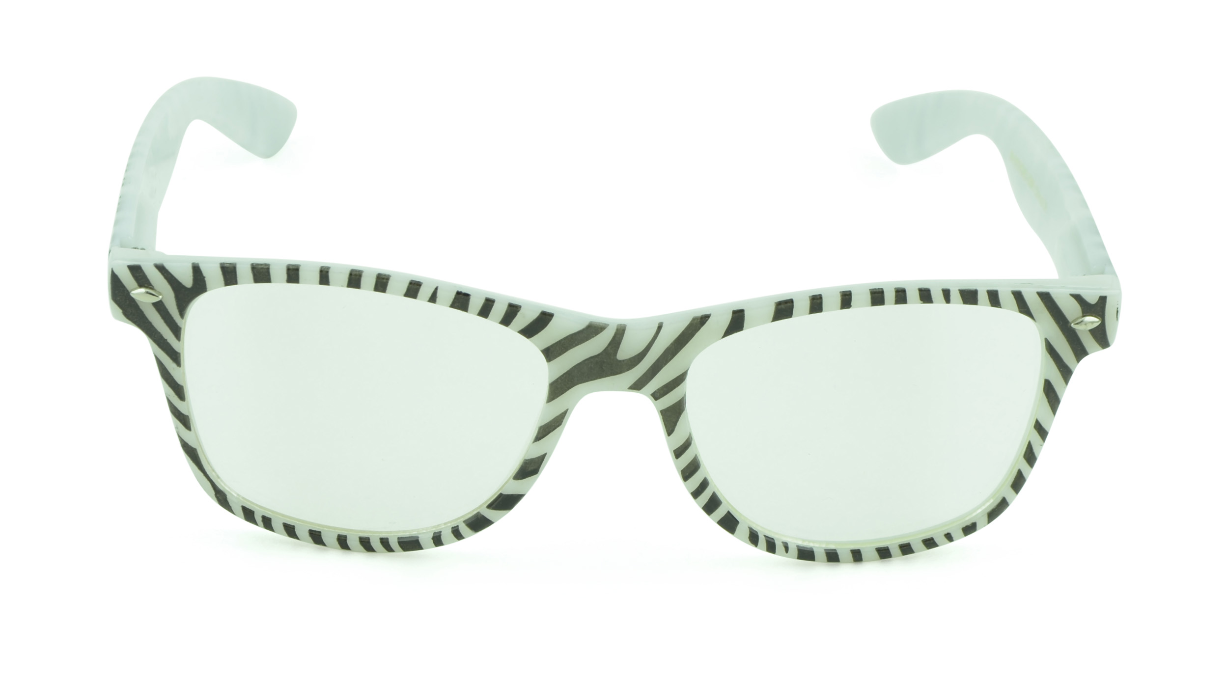 Belle Donne - Unisex Cool Rave Style Glow in the Dark Sunglasses - White Zebra