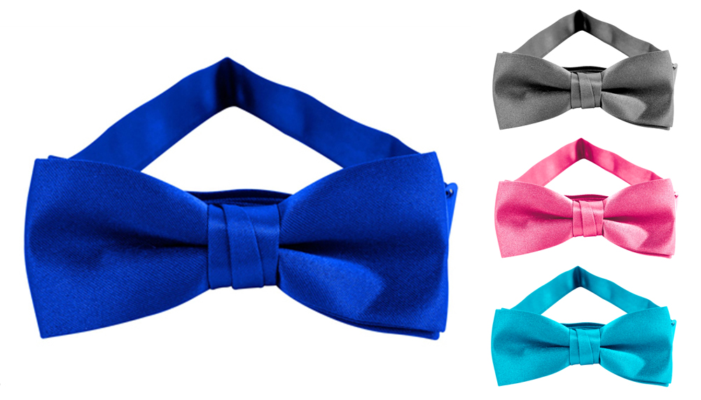 Jacob Alexander- Satin Feel Finish Boys Bowtie -Banded Pretied Bowtie- Many Colors