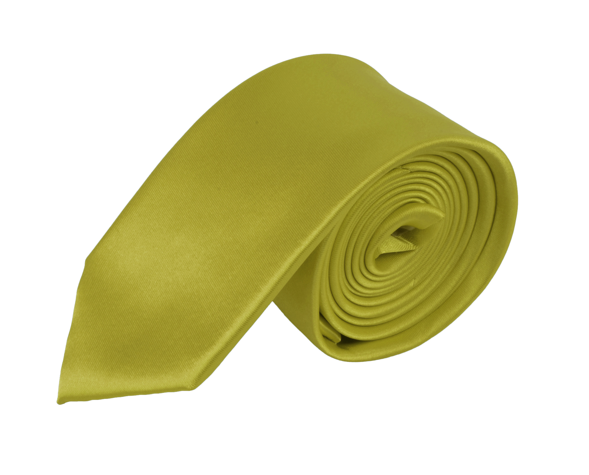 Moda Di Raza - Men's / Boy's Slim Polyester Tie  - Neckwear - Skinny Tie by Moda Di Raza - Mustard One Size