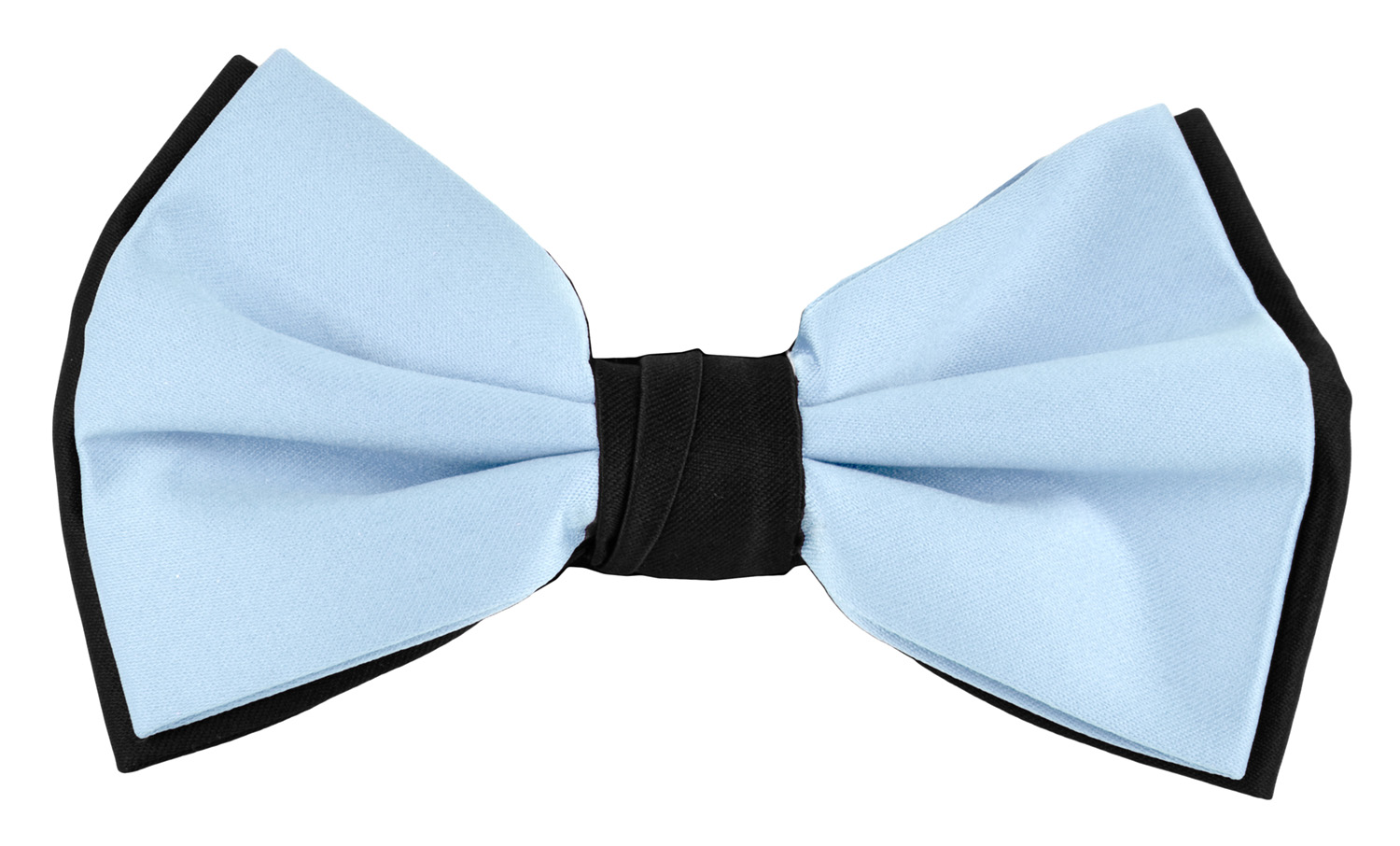 Moda Di Raza - Mens Formal Two Tone Designer Self Bow Tie Black - Baby Blue