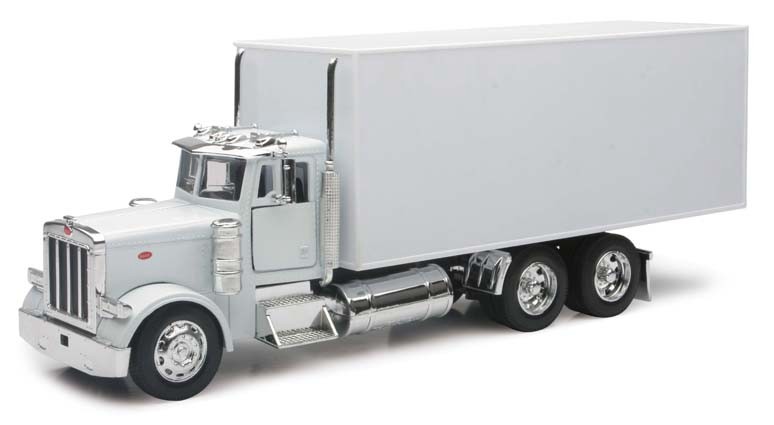 Peterbilt 379 Straight Box Truck 1/32 Scale Diecast Model - WHITE