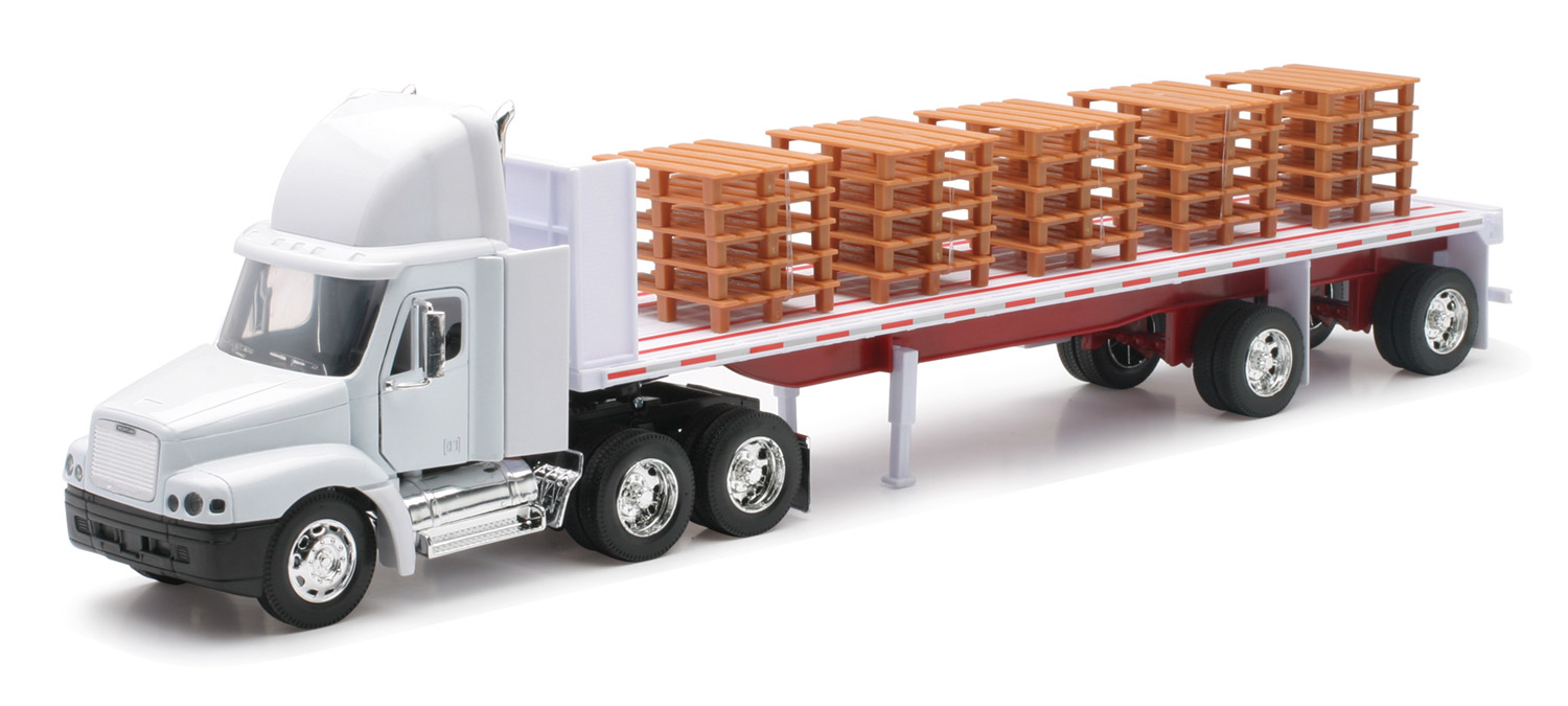 New-Ray Freightliner Century with Pallets, 1:32, White