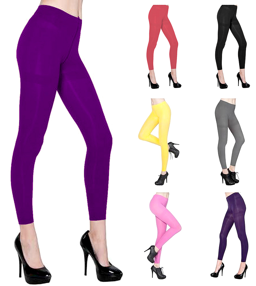 Belle Donne - Women's Footless Leggings Basic Fashion Casuals Solid Color Tights