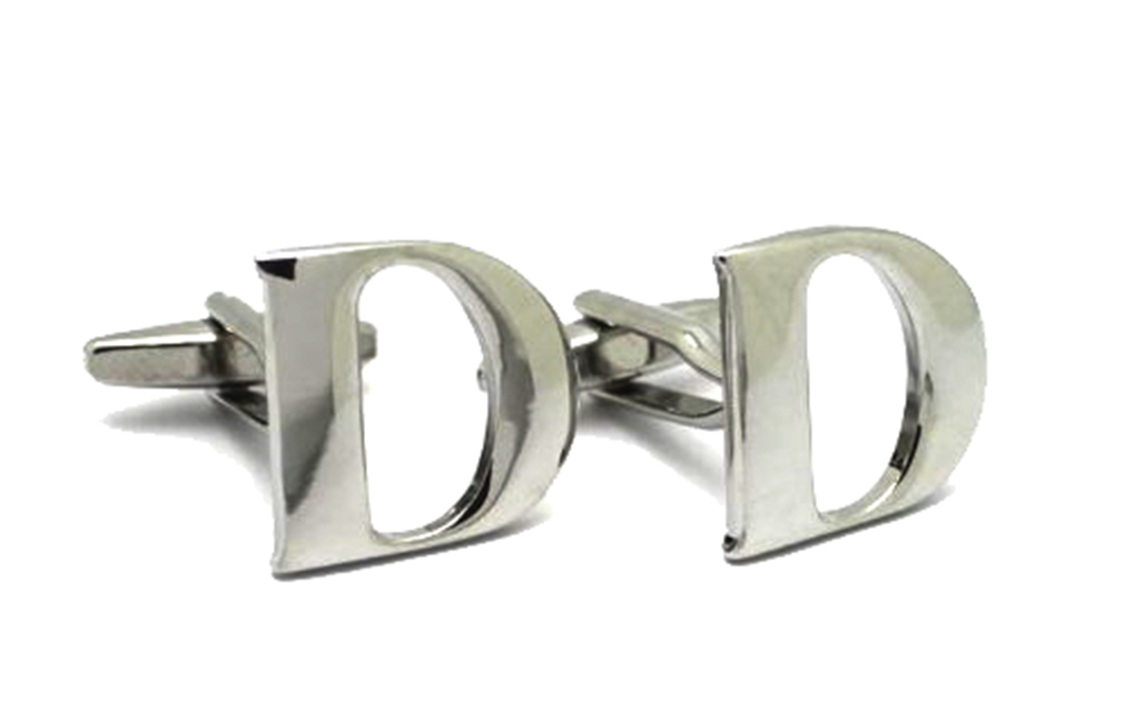 Moda Di Raza A-Z Letter Initial Cufflinks Sterling Silver Alphabet Personalized Cufflink - Silver One Size