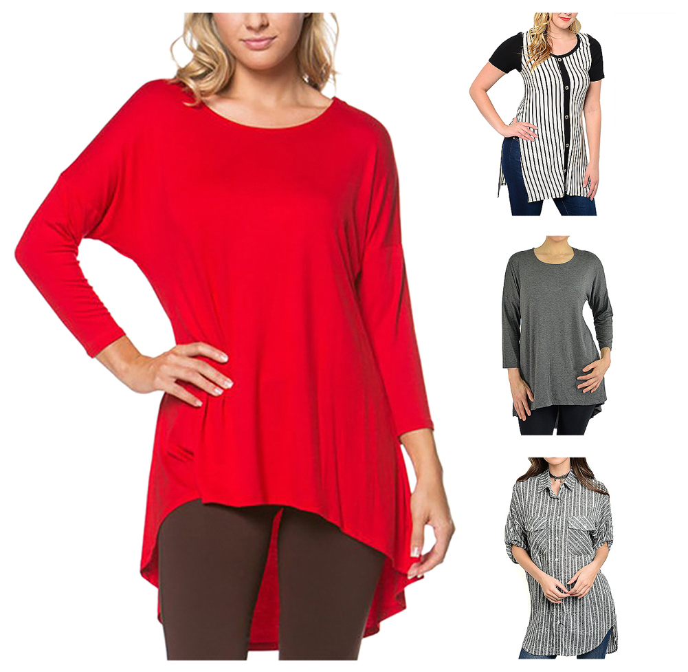 Belle Donne Women Plus Size Tunic Top Loose Jersey Style Casual Blouse