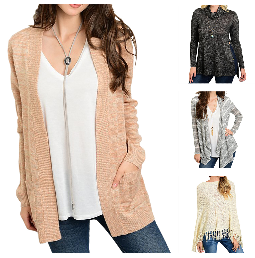 Belle Donne Cardigan For Women Long Sleeve Knitted Sweater Winter Blouse Top