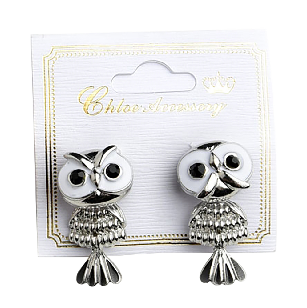 Belle Donne Earring / Necklace Animal Shape  For Girls / Women Jewelry Animal - Silver-Owl4 One Size