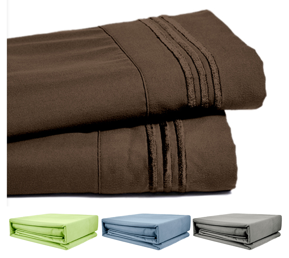 Deep Pocket Bamboo Bed Sheet - Luxury 2200 Embroidered Wrinkle, Fade and Stain Resistant Sheets