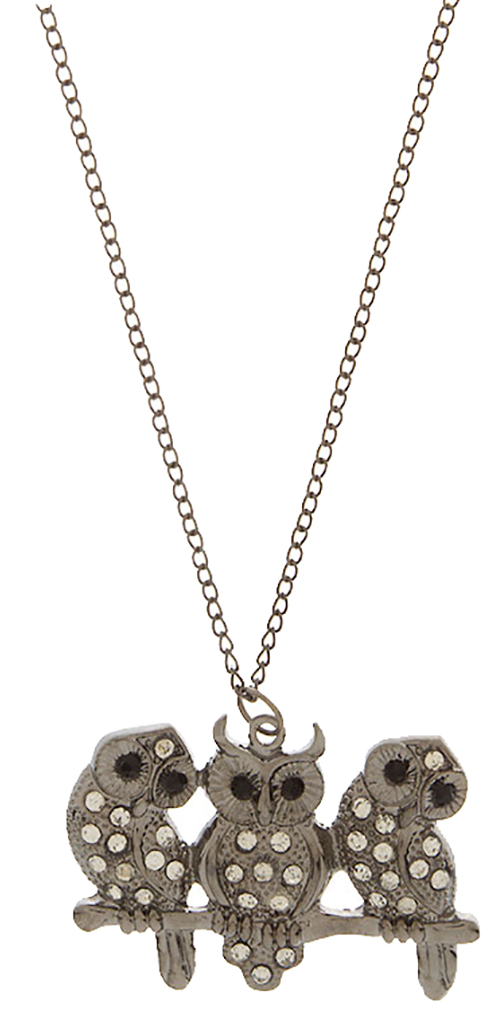 Belle Donne Earring / Necklace Animal Shape  For Girls / Women Jewelry Animal - Hematite-Owl One Size