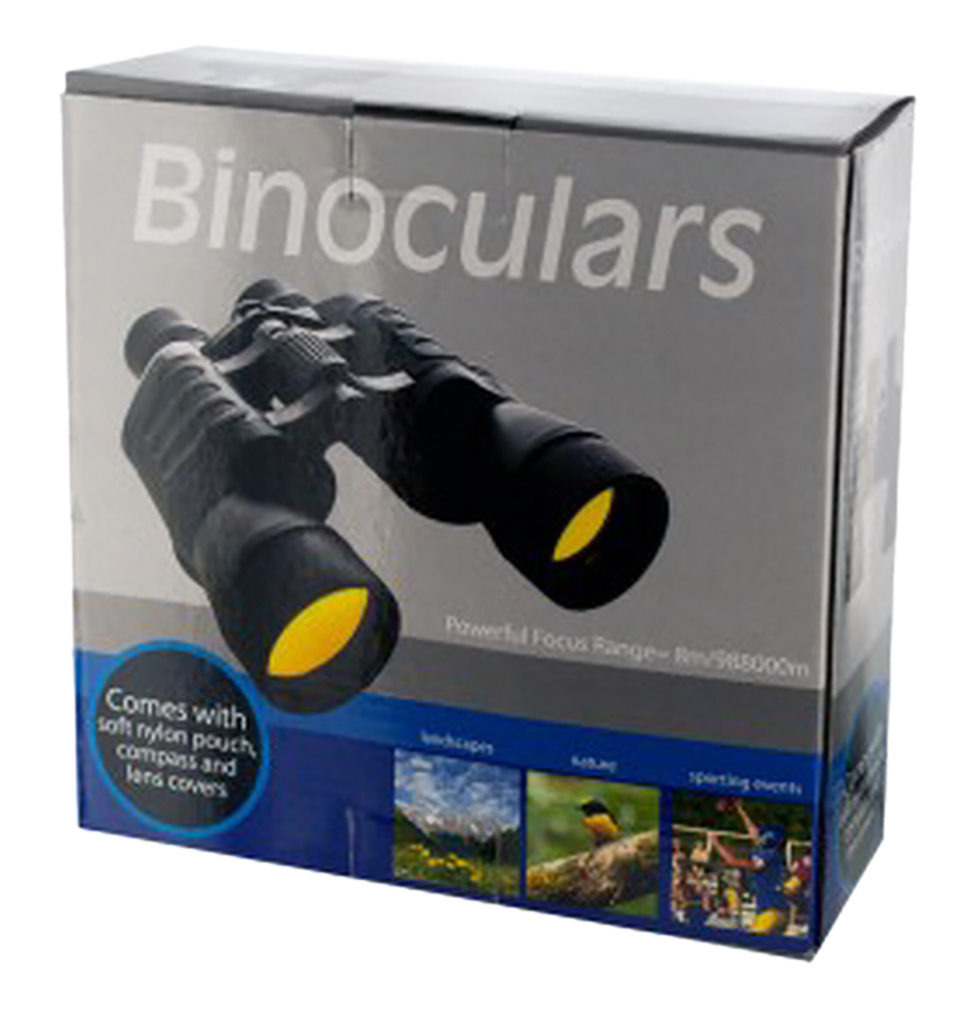 Binoculars with Compass and Pouch