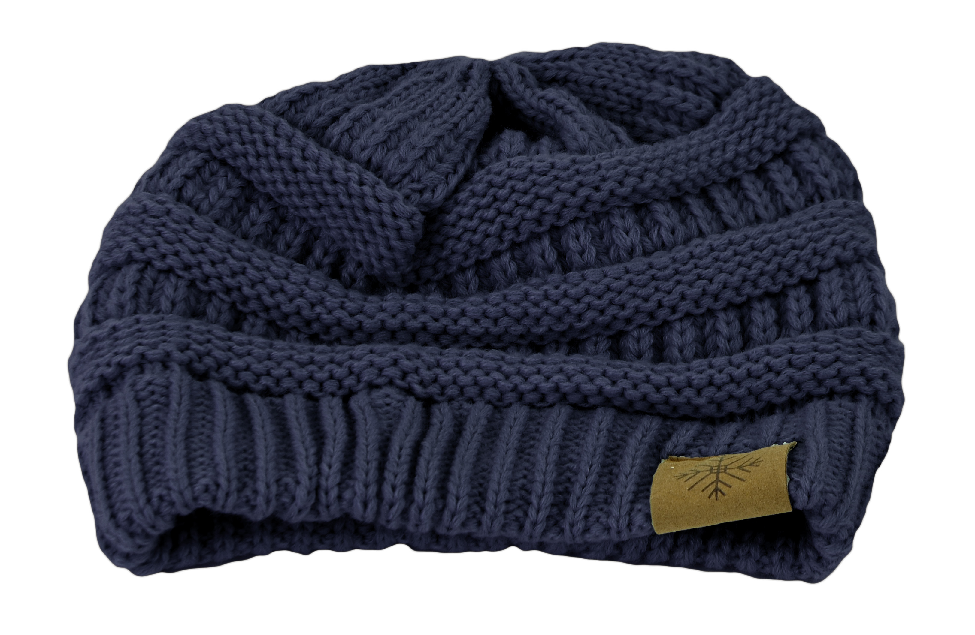 Belle Donne Women / Men Cable Slouchy Beanie Winter Hats Oversized Baggy Knitted - Navy Blue