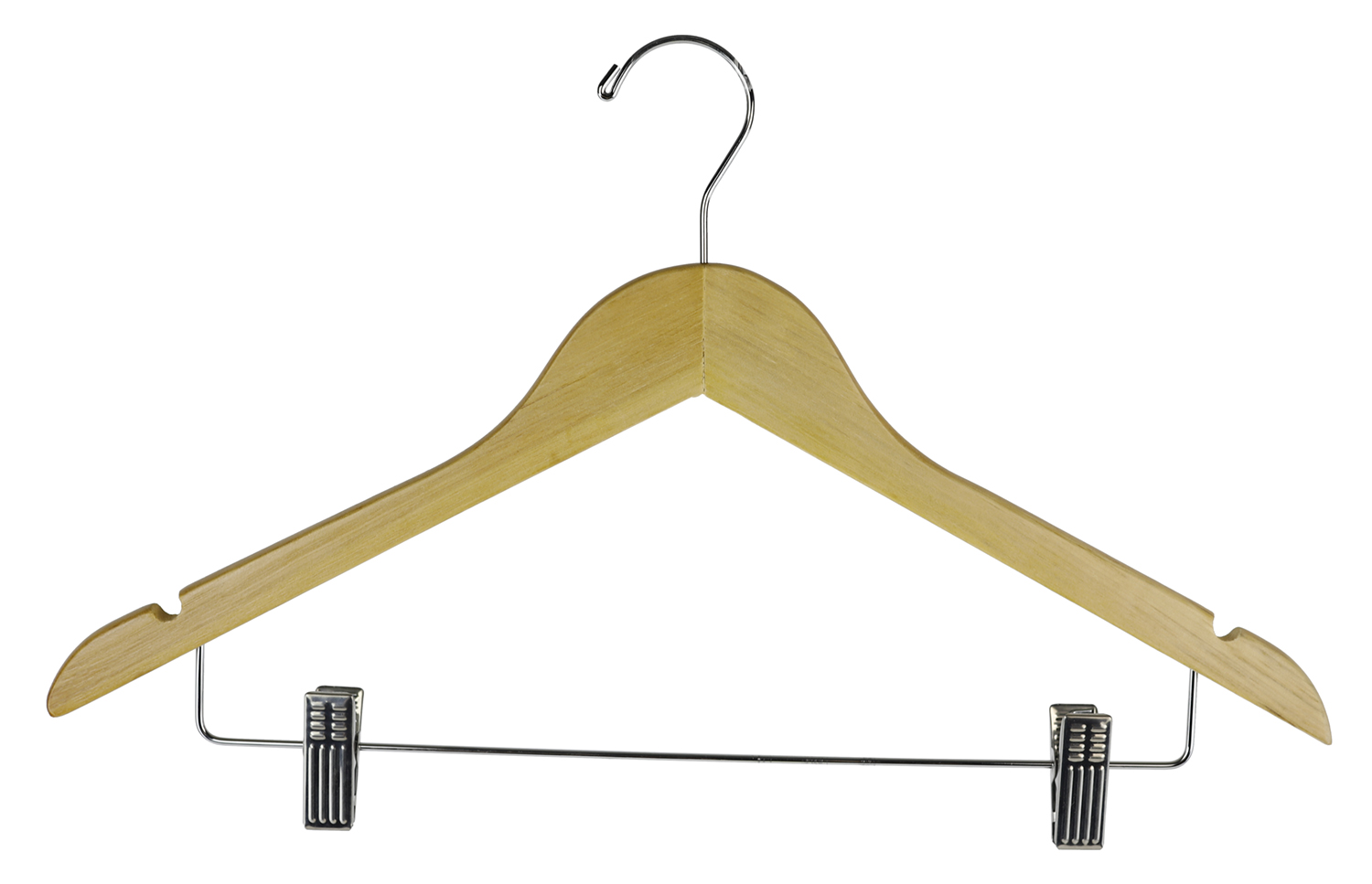 Shop72 - Cloth Hanger 17 inch For Suits , Pants, Skirt or Slack - Natural Wood