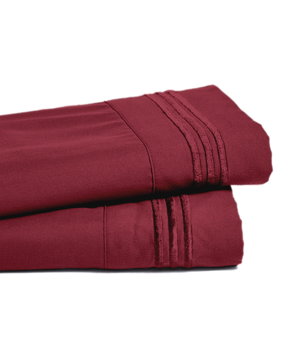 Deep Pocket Bamboo Bed Sheet - Luxury 2200 Embroidered Wrinkle, Fade and Stain Resistant Sheets - Burgundy Full Size