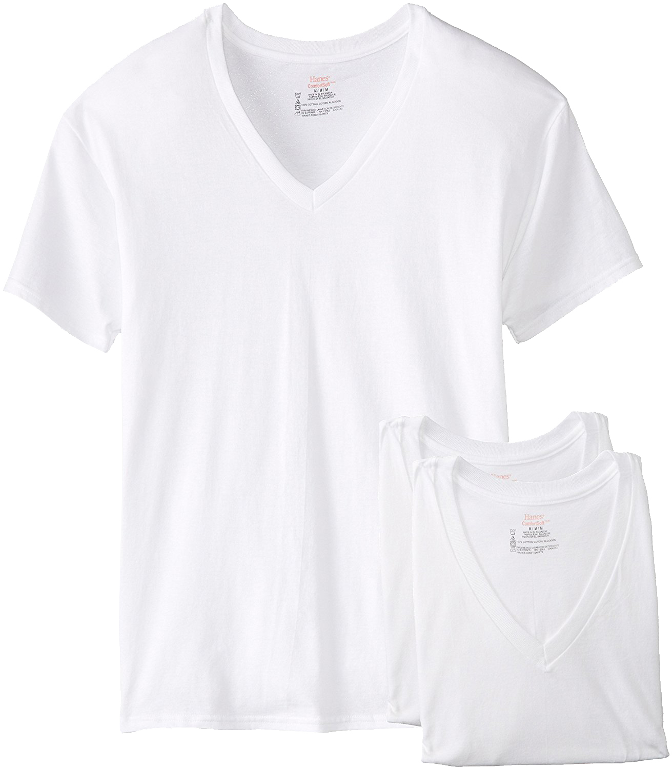 Hanes Men's 3 Pack V Neck T-Shirt  White ,  Black n Grey Pack T Shirt