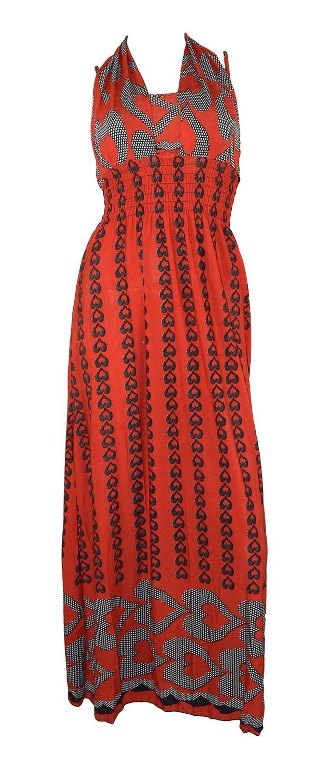 Belle Donne Women's Heart Pattern Summer Dress-Red/M