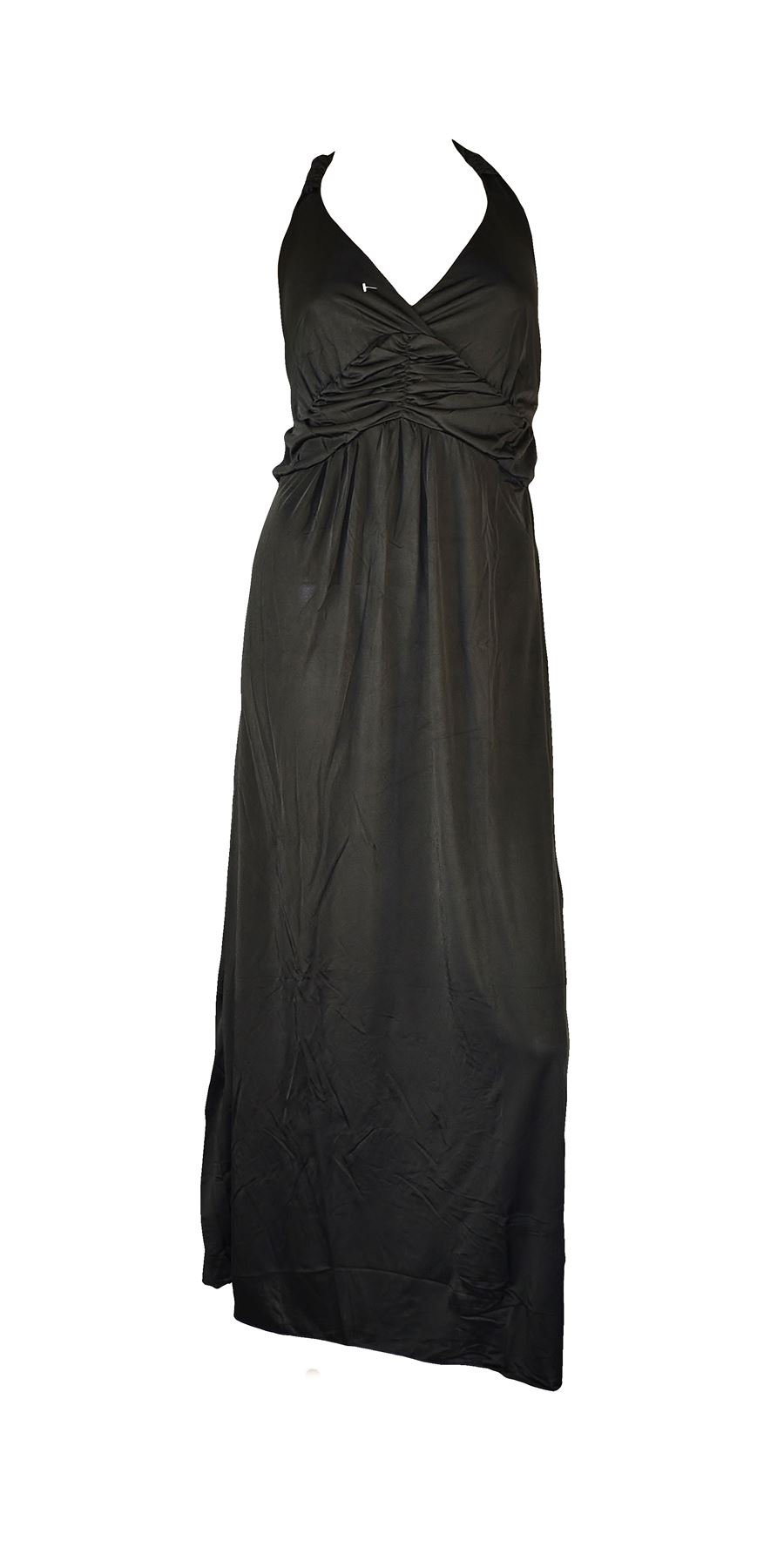 Belle Donne- Womenâ€s Maxi Dress Sleeveless Halter Top Solid Colors Long Dress - Black