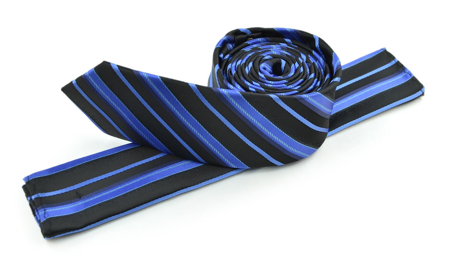 Moda Di Raza Men's Slanted Shadow Stripe Ties Modern Imported Fashion Neckties-Blue