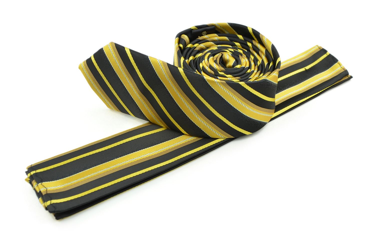 Moda Di Raza Men's Slanted Shadow Stripe Ties Modern Imported Fashion Neckties-Gold