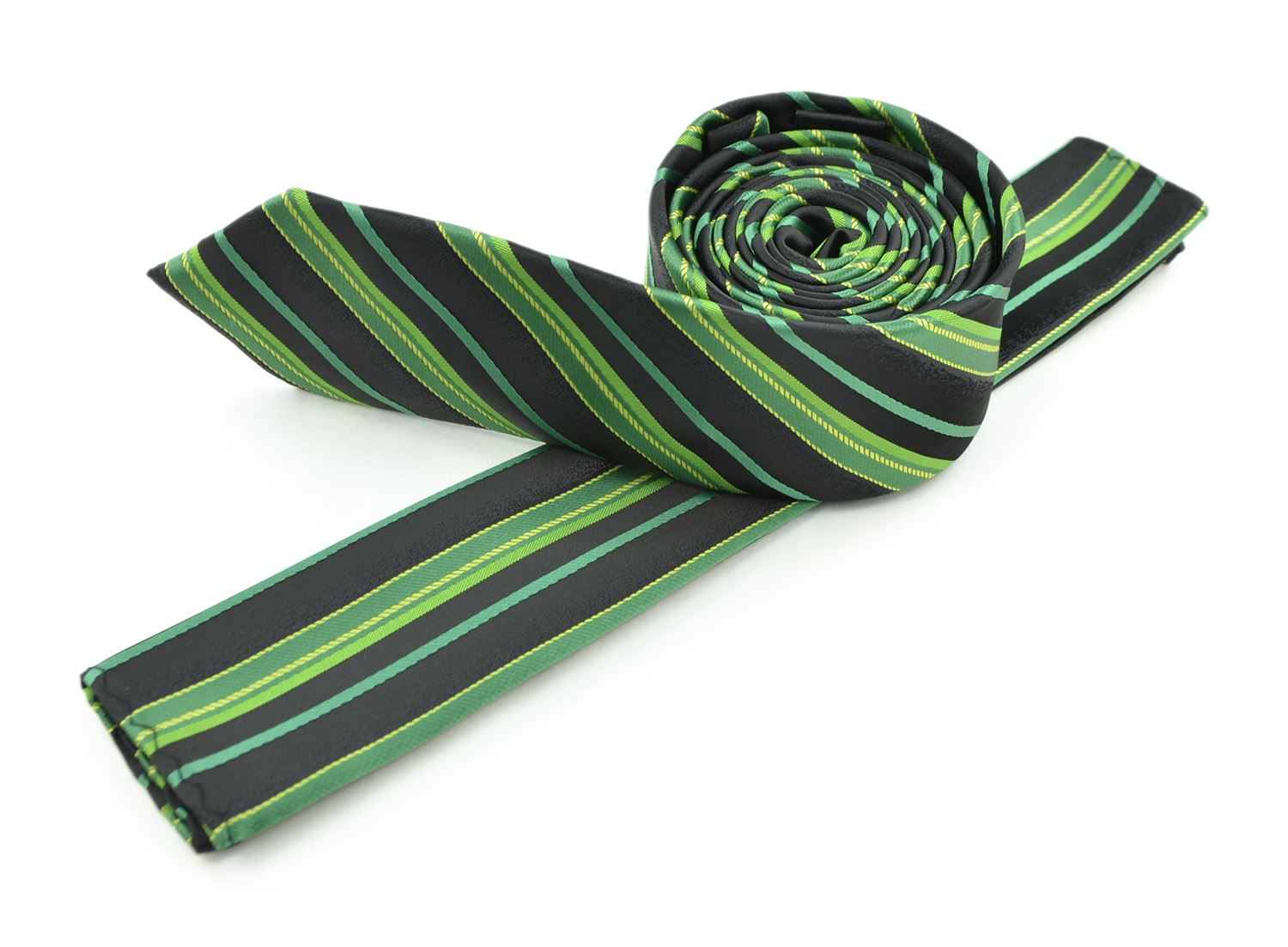 Moda Di Raza Men's Slanted Shadow Stripe Ties Modern Imported Fashion Neckties-Green