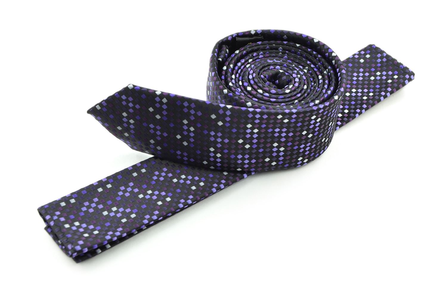 Moda Di Raza Mens Led Pattern Dotted Skinny Ties Modern Imported Fashion Neckties-Purple