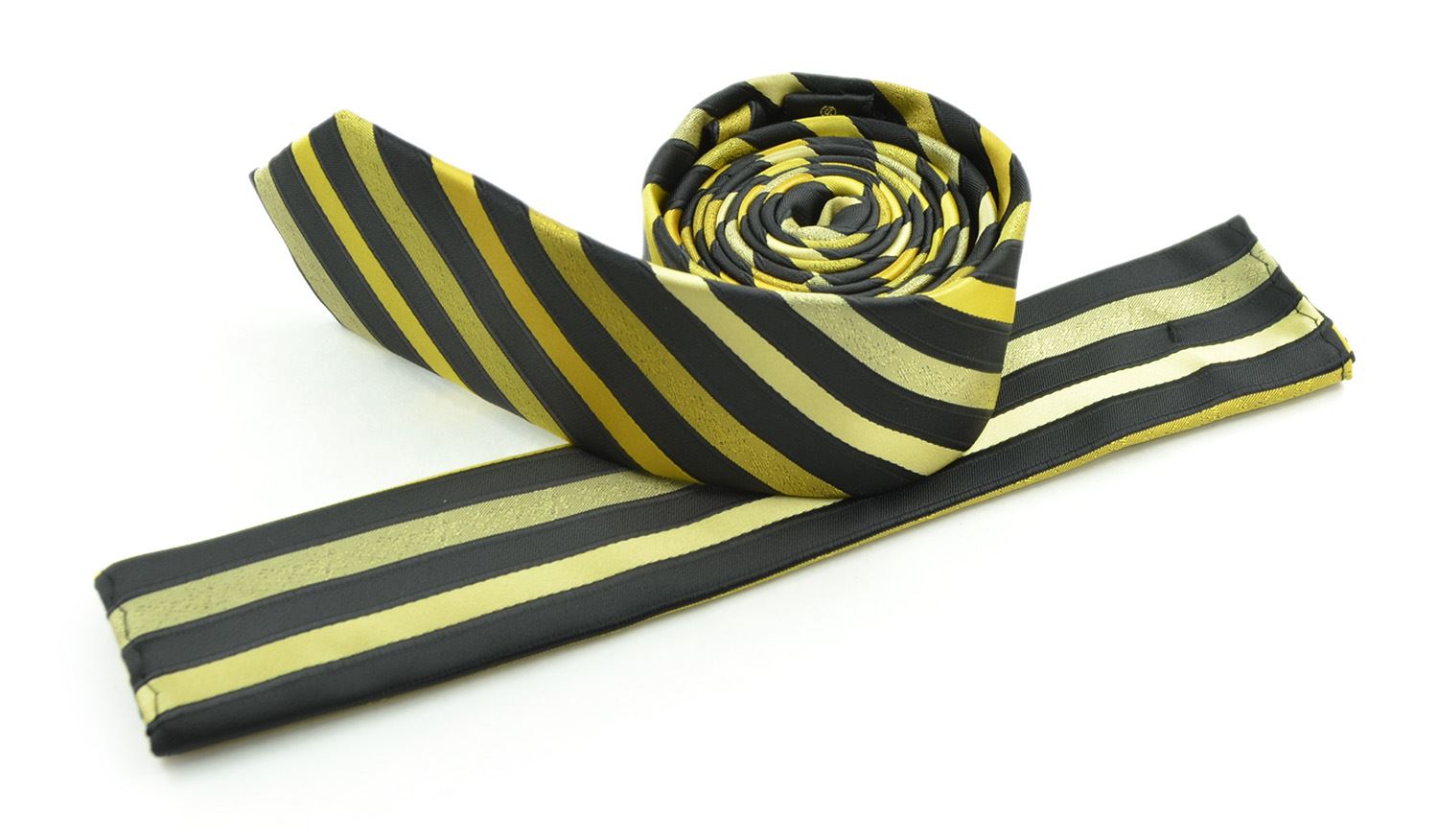 Moda Di Raza Men's Slanted Subtle Striped Ties Trendy Imported Fashion Necktie-Yellow