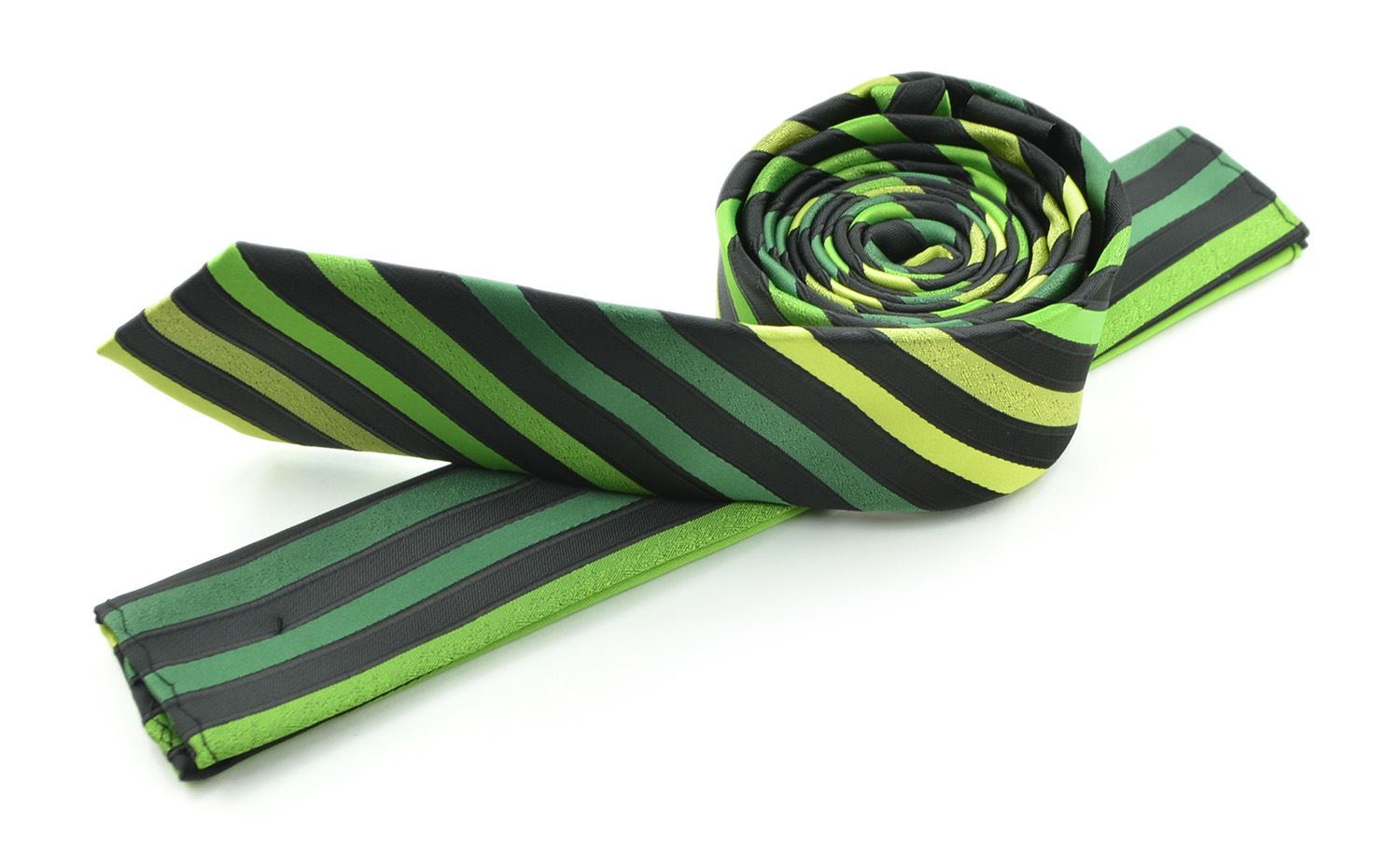 Moda Di Raza Men's Slanted Subtle Striped Ties Trendy Imported Fashion Necktie-Green
