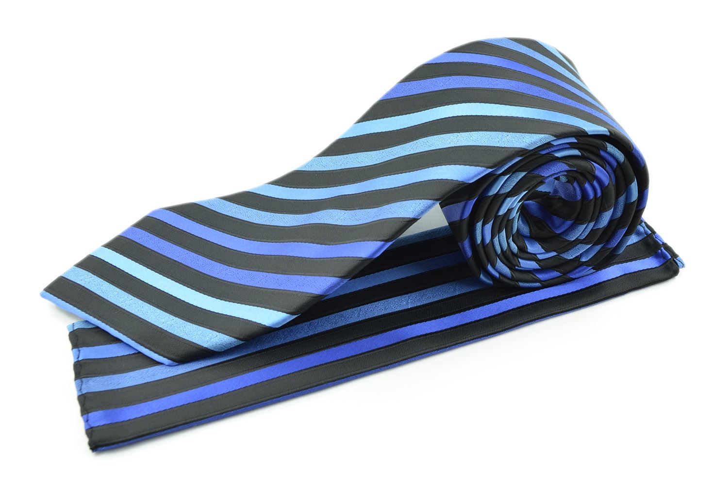 Moda Di Raza Men's Subtle Striped Trendy Modern Imported Silky Fashion Neckties - Blue