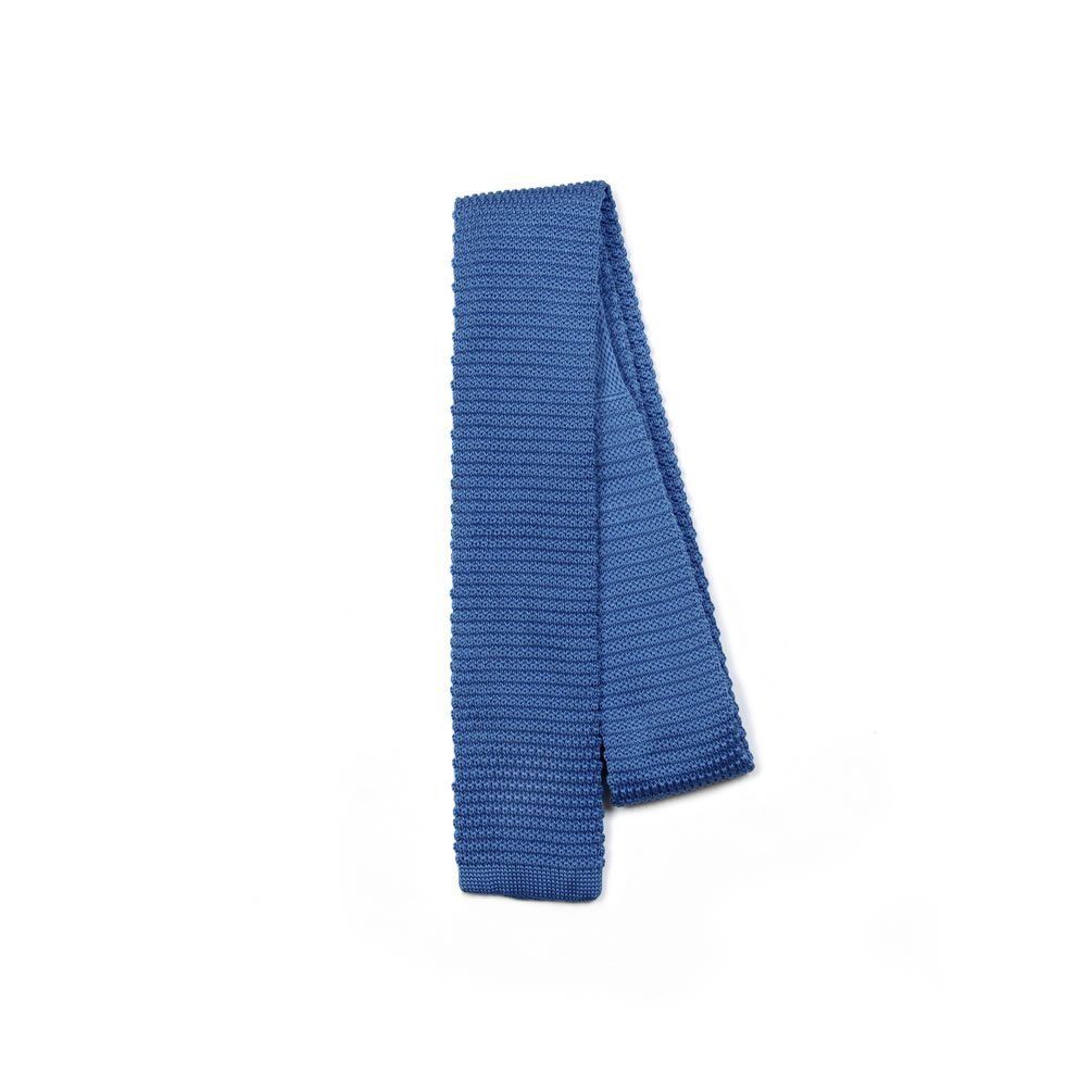 Solid Color Slim Knit Tie Square End - Turquoise