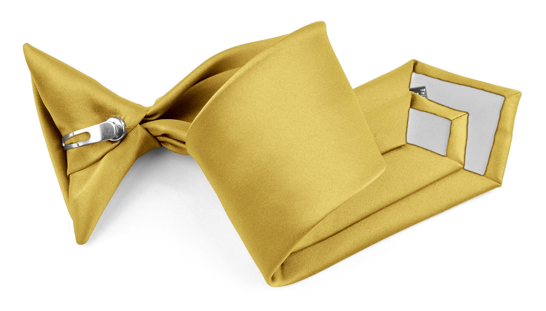 Moda Di Raza Soft Comfortable Solid Color Boys Ties | Easy To Wear Pre-Tied Kids Tie | Clip On Tie for Boys Formal Wedding Graduation School Uniforms - Honey Gold 8 inch