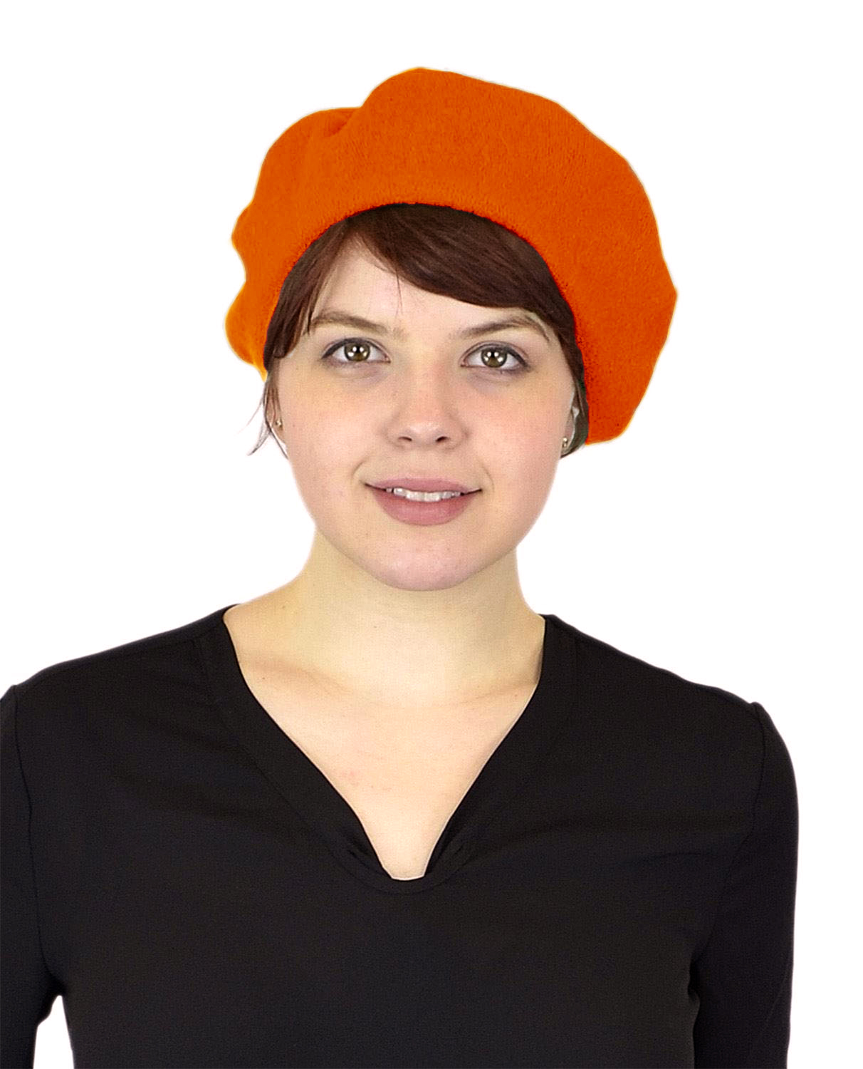 Belle Donne Women's Artist Beret Soft Wool Classic Style Beanie Hat Cap - Orange