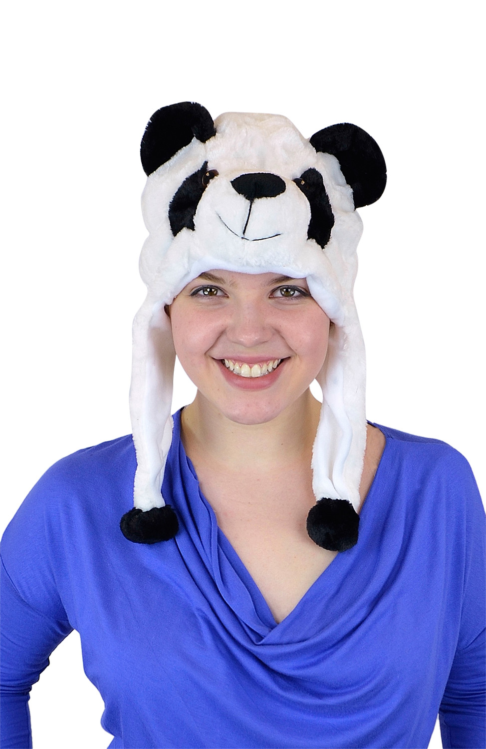 Belle Donne- Unisex Animal Hats Plush Style Pom Pom - Warm Winter Hats - Panda