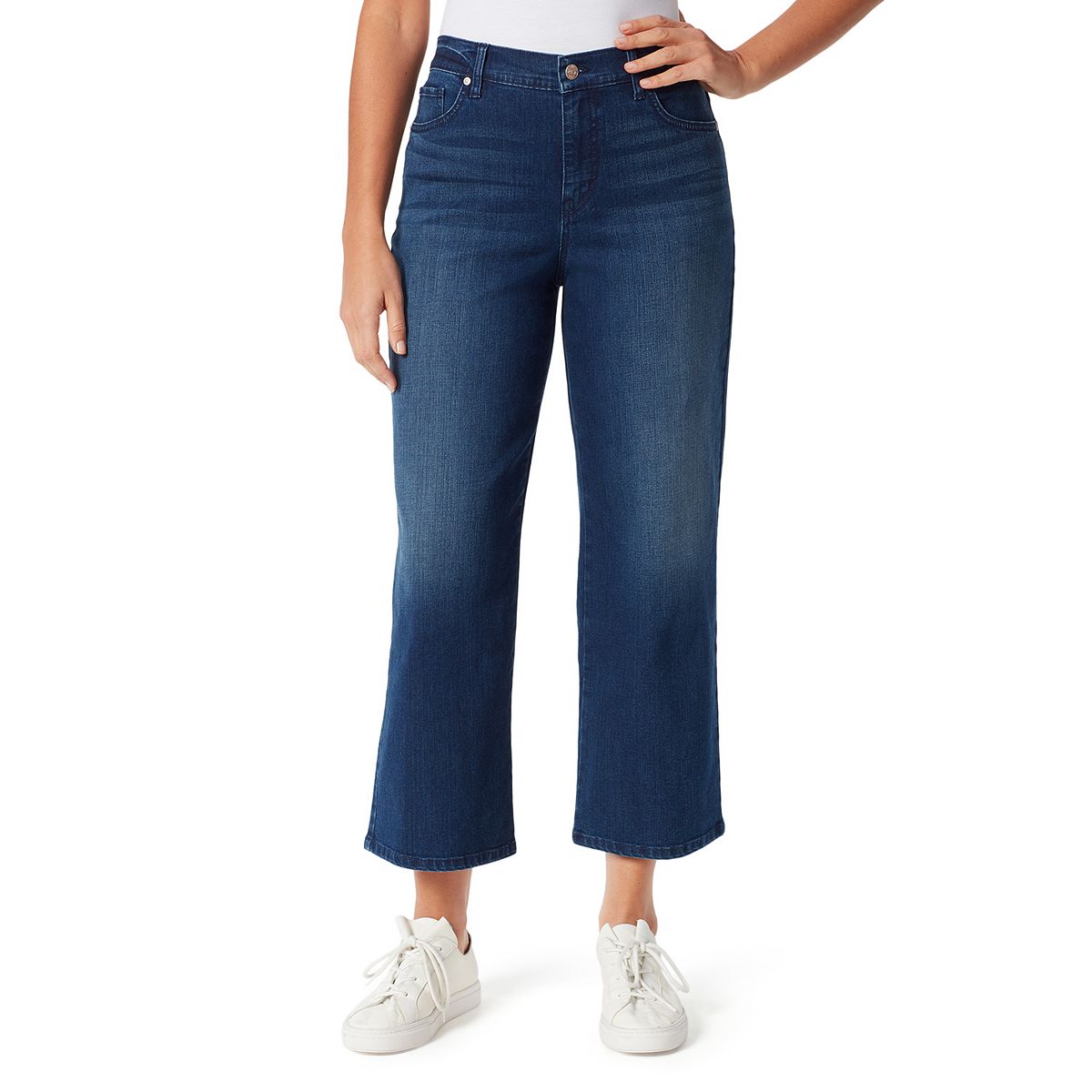 Gloria Vanderbilt Women's Amanda Wide-Leg Crop Jeans - Bondi Whiskers 6