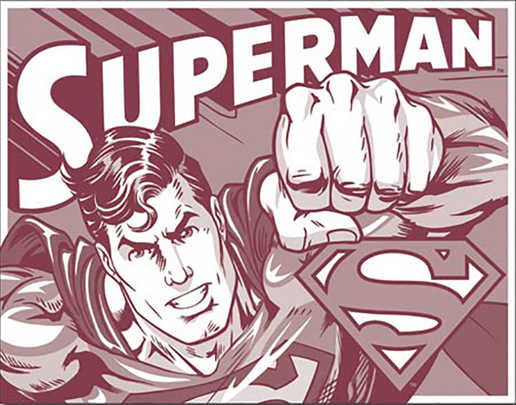 Shop72 Tin Sign DC Comic Series Superman Super Hero Metal Tin Sign Retro Vintage No Damage to Walls