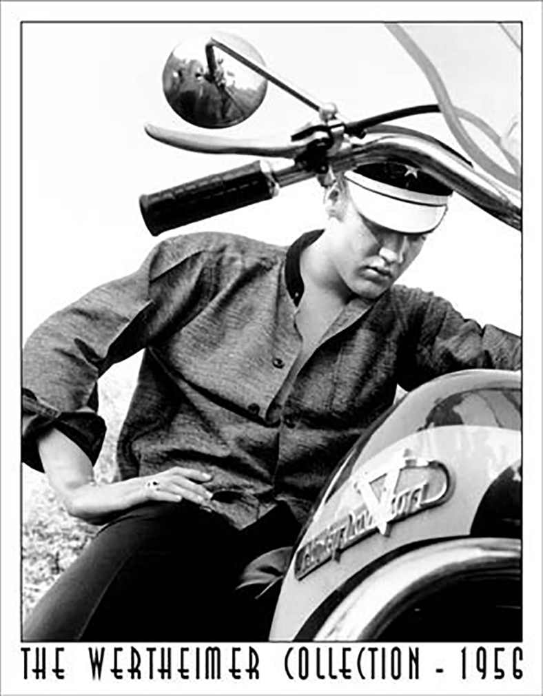 Shop72 - Vintage Tin Sign Wertheimer - Elvis Presley Memorabilia on Bike Distressed Metal Sign - with Sticky Stripes No Damage to Walls