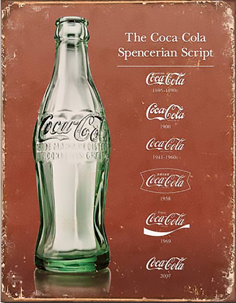Shop72- Tin Signs Coke Cola Script Heritage Retro Tin Sign Vintage Tin Signs